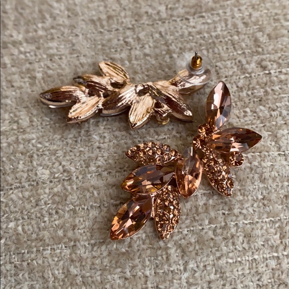 SOLD Rose Gold Gem Stone Earrings - Picture 9 of 11